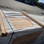 Ca. 110x Douglas palen geschaafd, 90x90mm, lengte 300cm